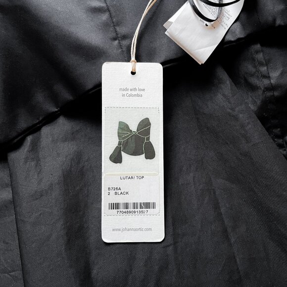 Johanna Ortiz Lutari Top Fall 2017 One Shoulder Black Size 2 NEW NWT - Picture 9 of 16